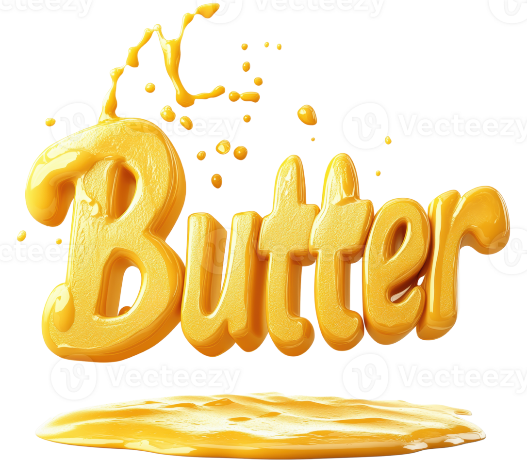 Creamy butter splash with vibrant yellow color, isolated on transparent background, evokes sense of freshness and indulgence. Isolated on transparent background png