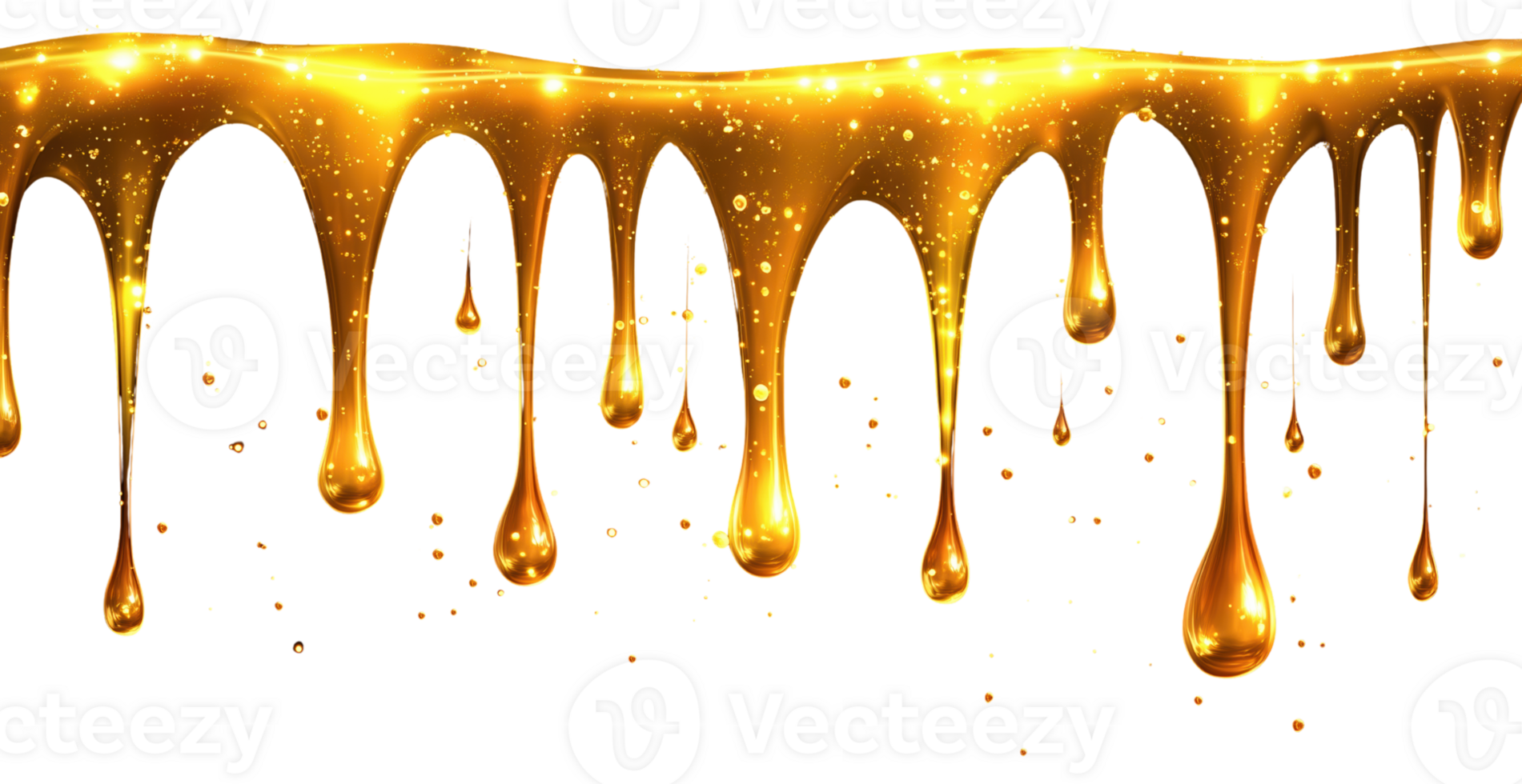 Gold Liquid 3D Glossy Drop Down Isolated on Transparent Background for Luxury and Beauty Design png