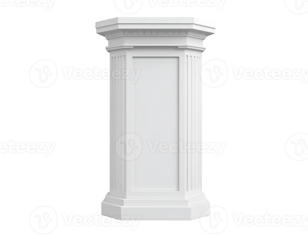 Create Stunning Designs with a Hexagonal Column Mockup, featuring a Transparent Background for easy design integration. png