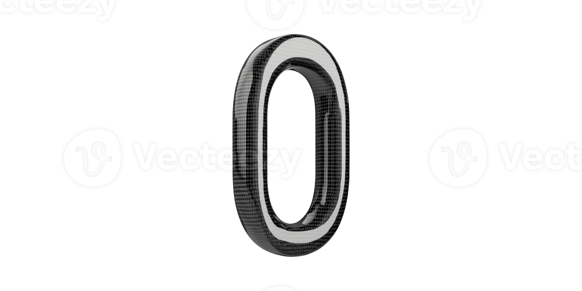 Carbon fiber alphabet letter o isolated on transparent background png