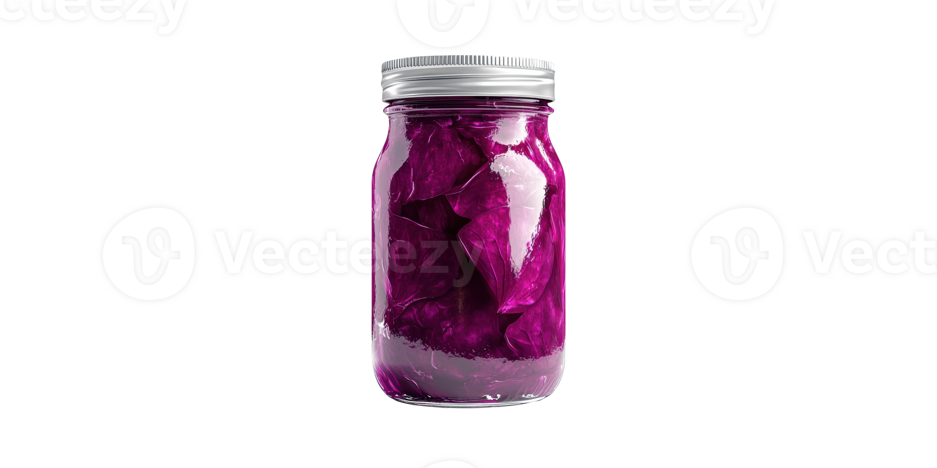 Jar of pickled purple cabbage isolated on transparent background png