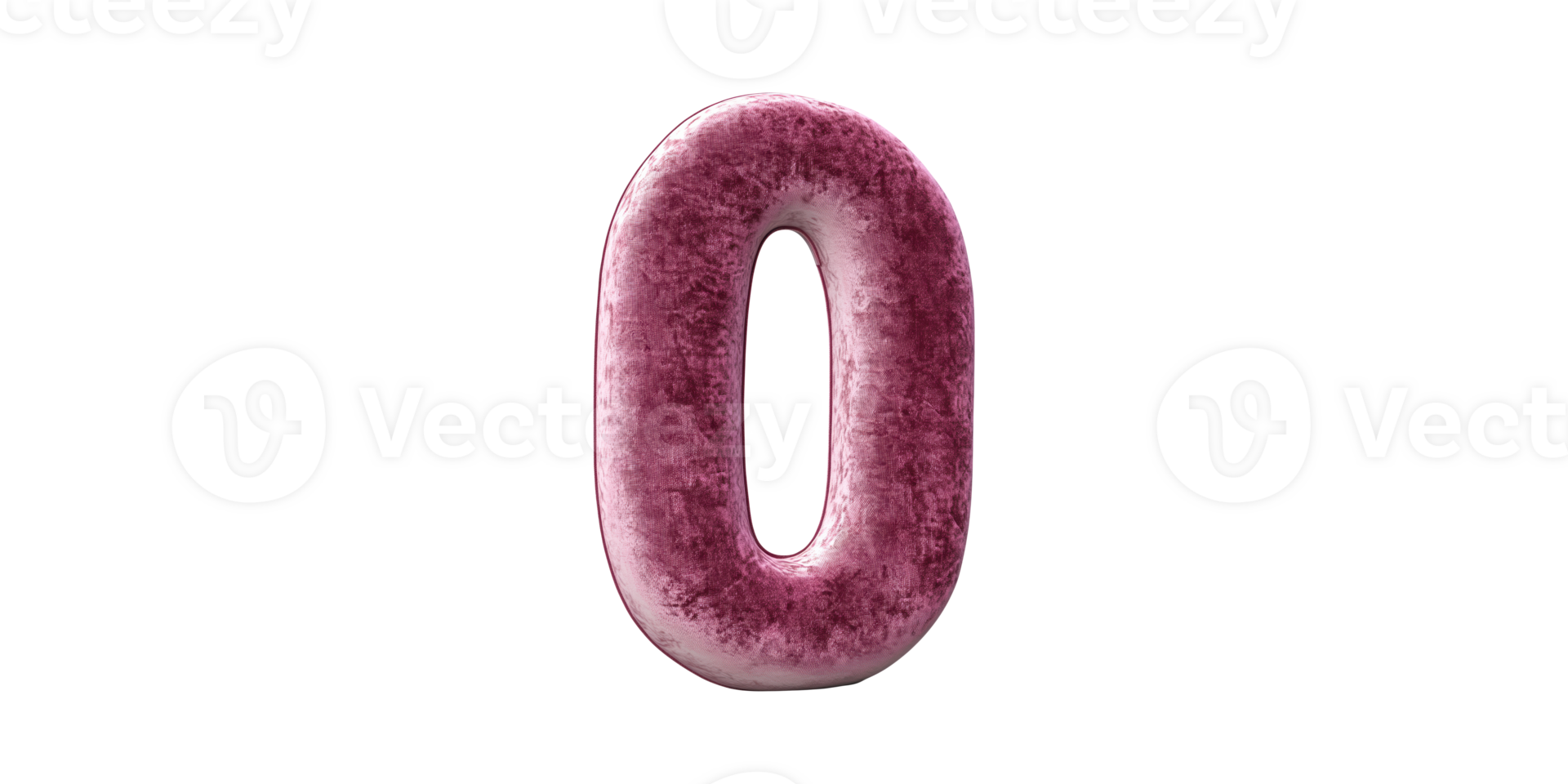 Textured purple number zero isolated on transparent background png