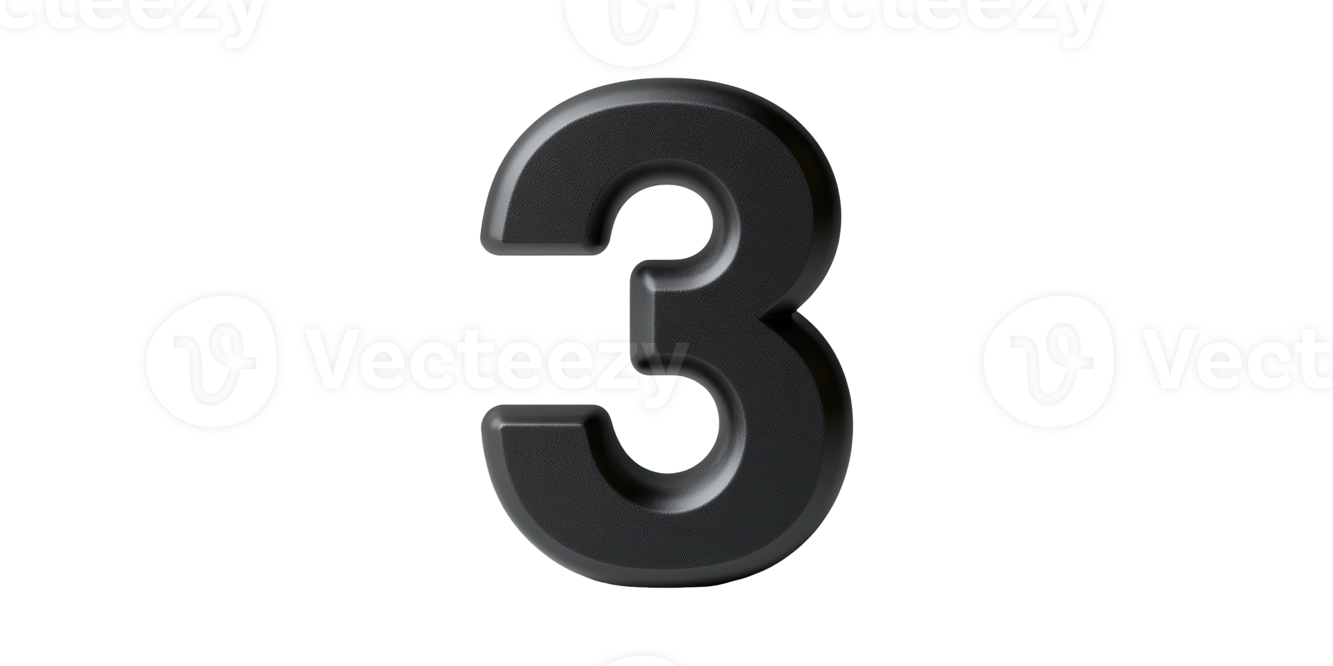 Number three isolated on transparent background png