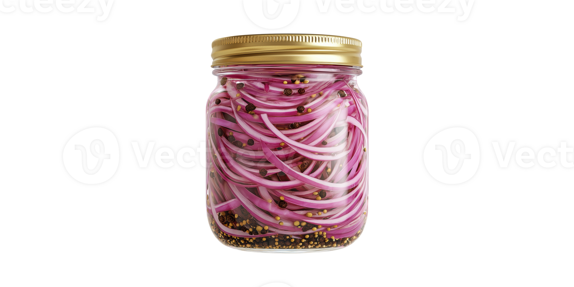 Pickled red onions in a glass jar isolated on transparent background png