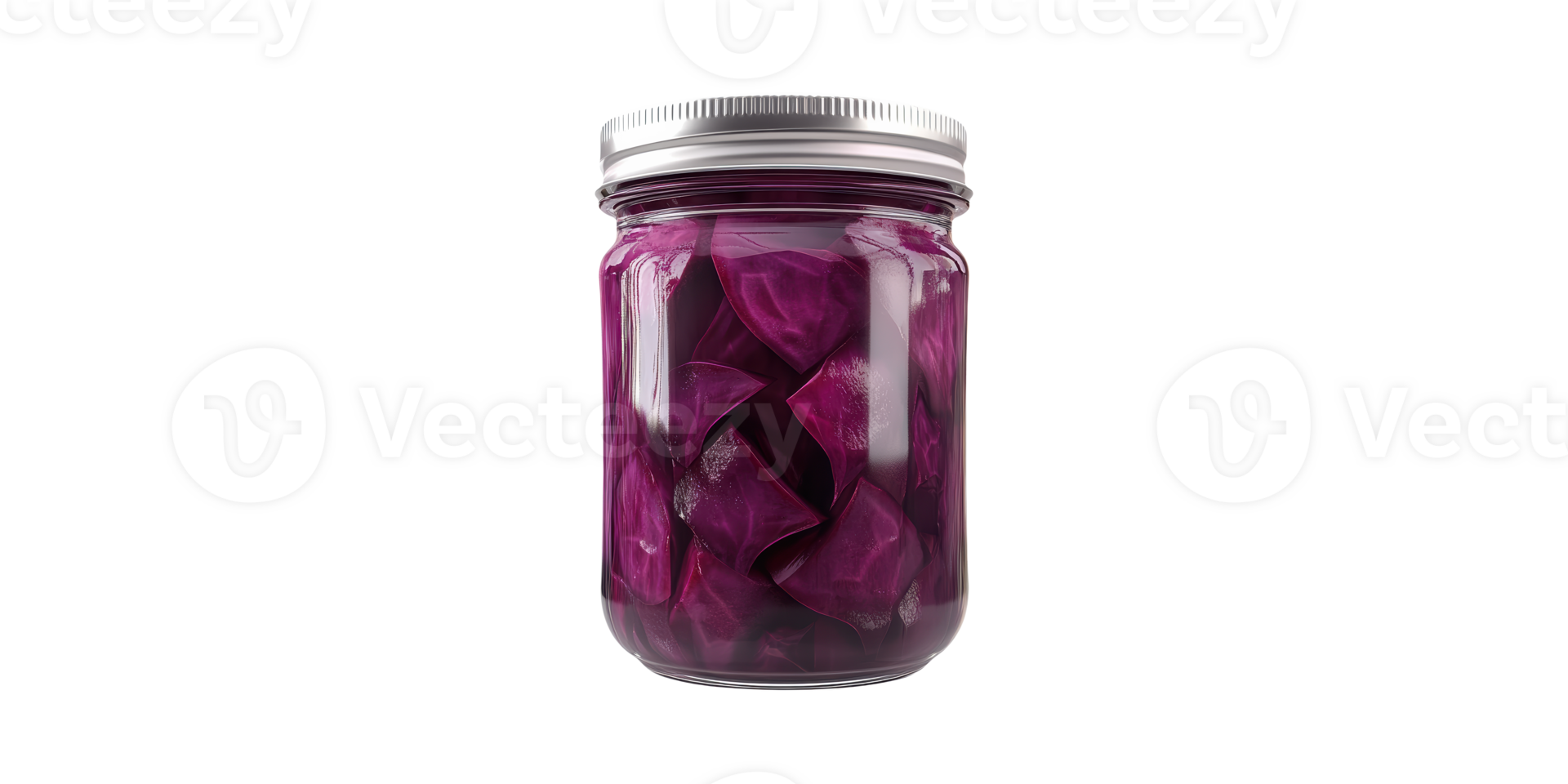 Glass jar of red cabbage isolated on transparent background png