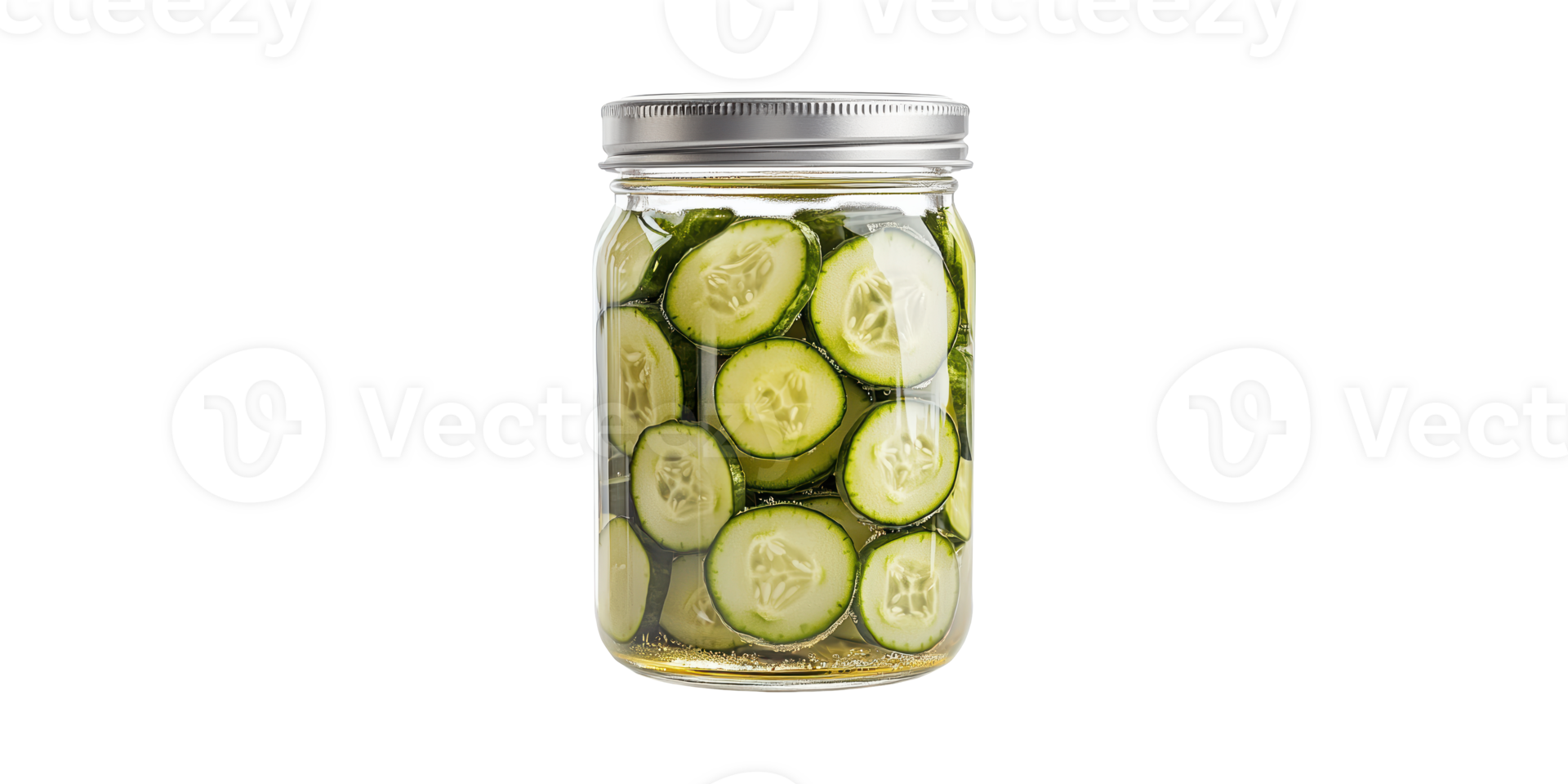 Jar of sliced pickles isolated on transparent background png