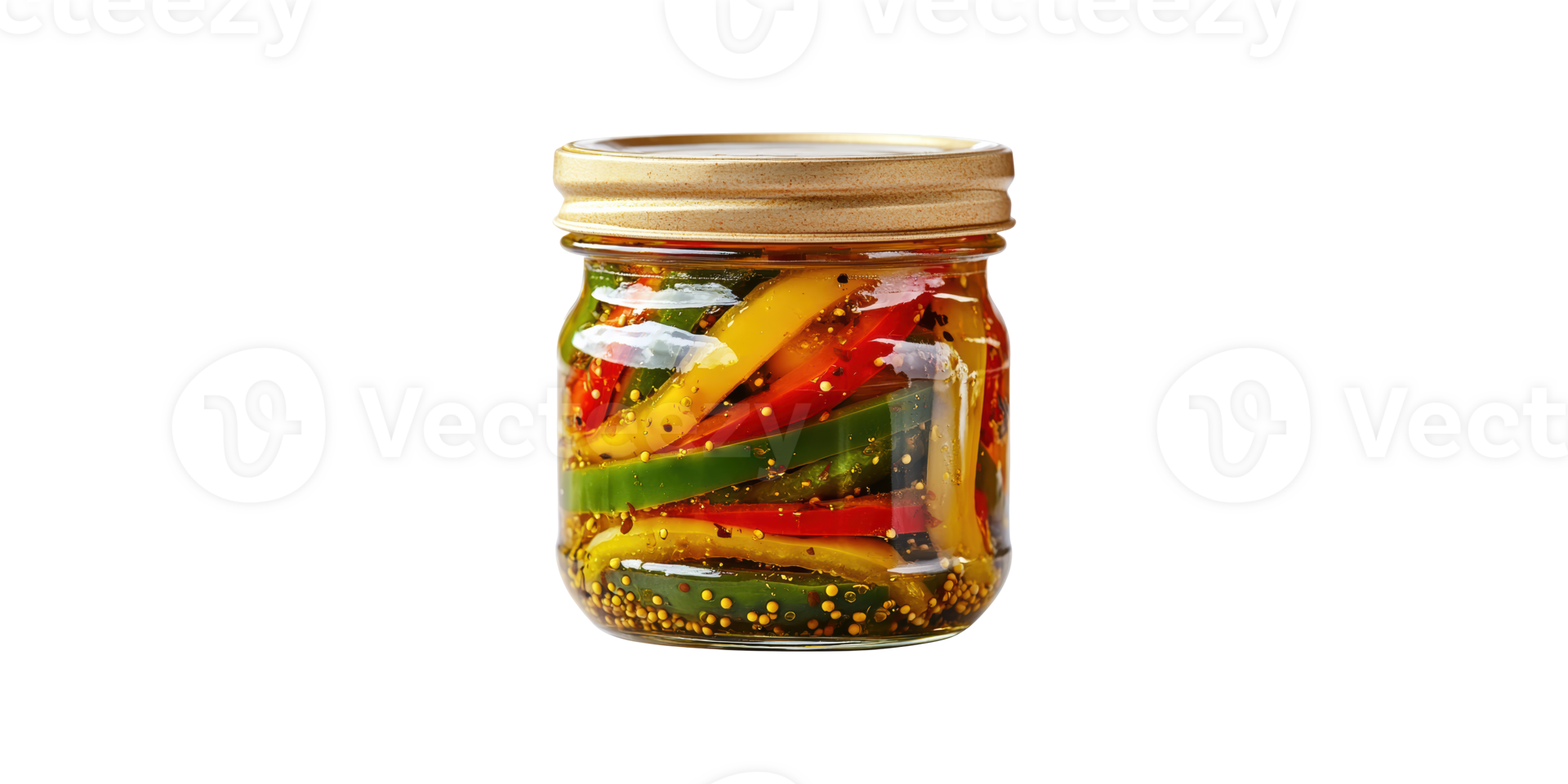 Jar of pickled vegetables isolated on transparent background png