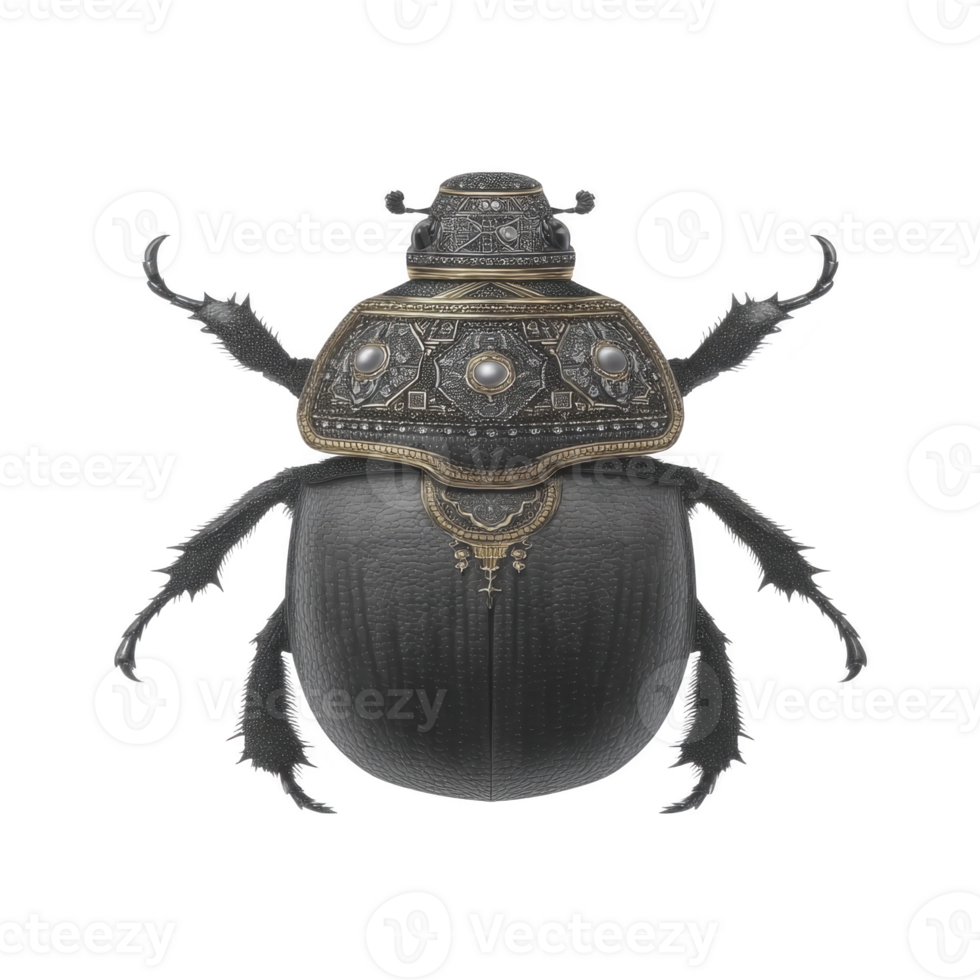 Intricately designed beetle with ornate metallic patterns and embellishments, showcasing blend of nature and art. detailed craftsmanship highlights elegance and creativity png