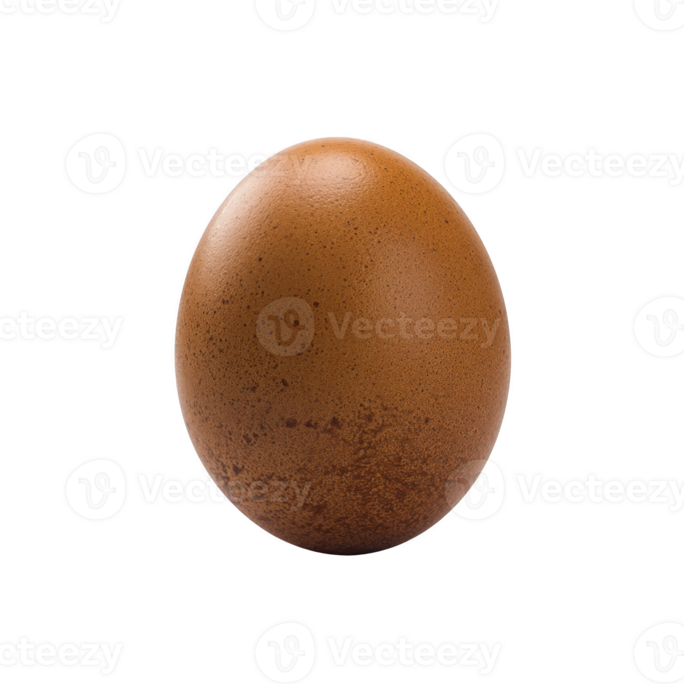 Single brown egg with speckled surface is isolated on transparency background, showcasing its natural texture and color. egg smooth, oval shape is clearly visible png
