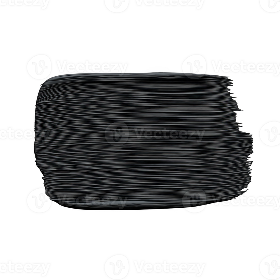 Textured black brushstroke on transparent background creates bold and artistic effect, perfect for design projects png