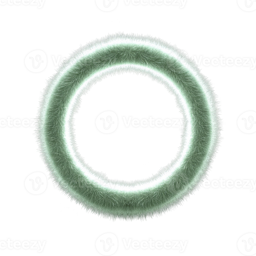 This features glowing, fuzzy ring with soft, ethereal appearance against transparency background. ring texture resembles fur or fibers, creating mystical and abstract visual effect png