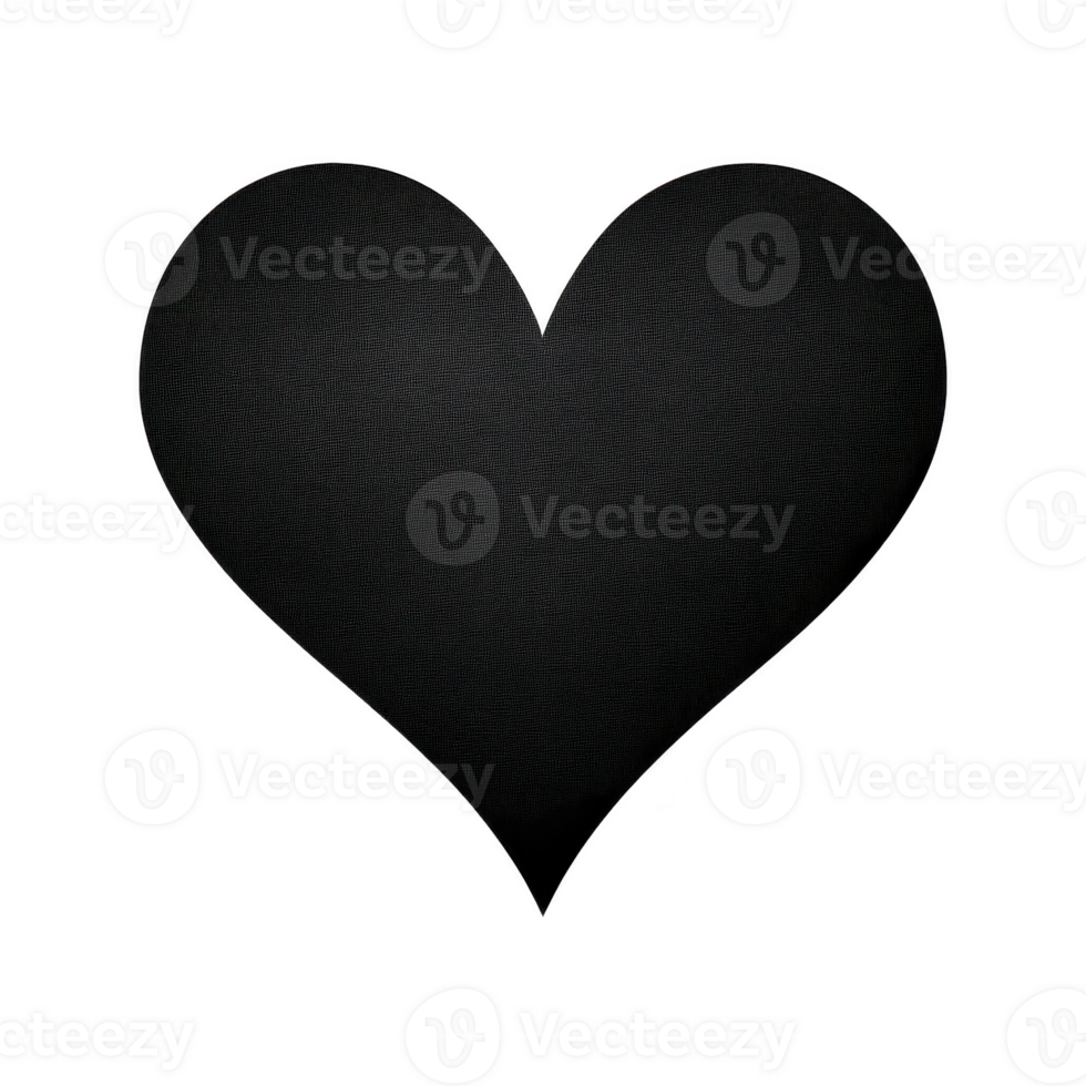 Simple black heart shape on transparent background, symbolizing love, affection, or emotion. minimalist design can be used for various creative projects or digital art png