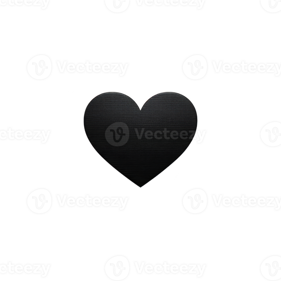 Simple black heart symbol on transparent background, conveying love or emotion. This minimalist design can be used for various creative projects or digital art png