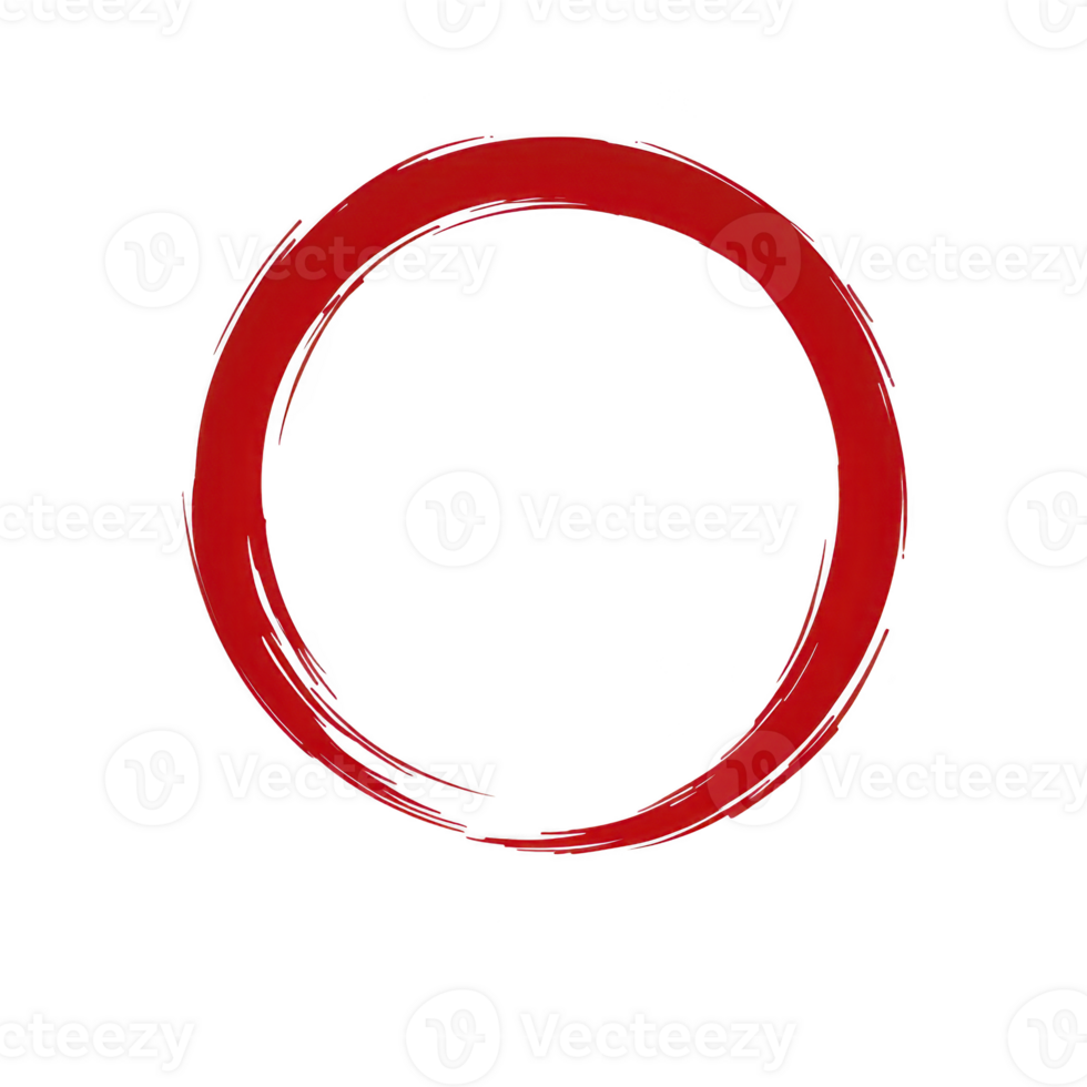 Red circle with brushstroke style, symbolizing simplicity and elegance, is set against transparent background. design evokes sense of balance and harmony png