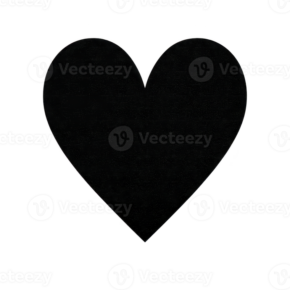 Simple black heart silhouette on transparent background, symbolizing love and affection. minimalist design is versatile for various creative projects png