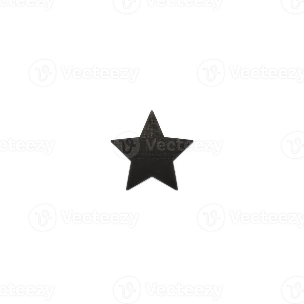 Black star icon with simple, minimalist design on transparent background, perfect for use in digital projects or as decorative element png