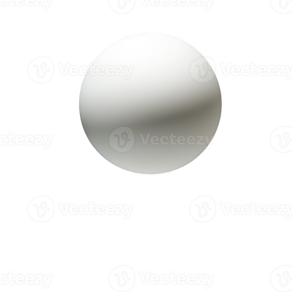 White ping pong ball isolated on transparency background, showcasing its smooth surface and spherical shape. minimalistic design highlights simplicity and elegance of object png