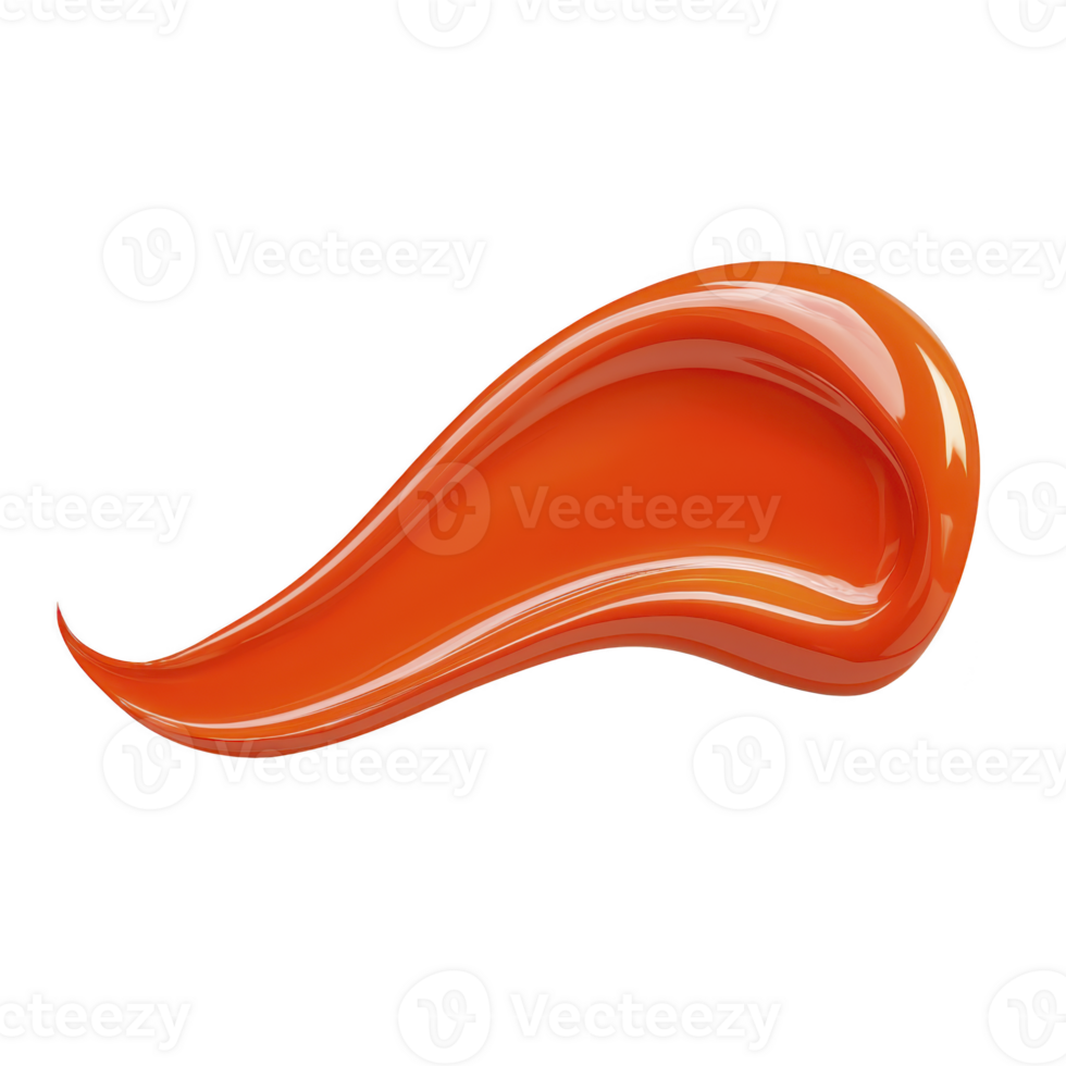Vibrant orange paint splash with glossy finish, isolated on transparency background, creates dynamic and artistic impression png
