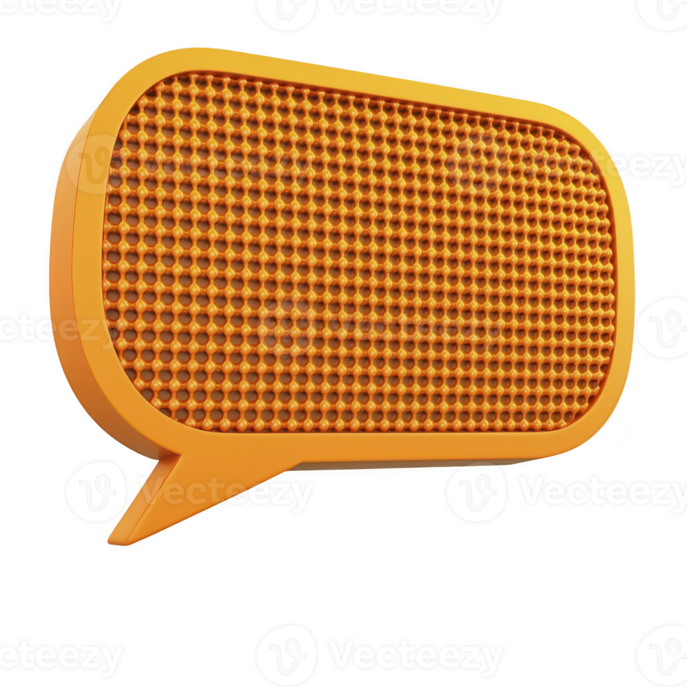 Orange speech bubble with textured grid pattern creates vibrant and dynamic visual element, perfect for communication themes. design is modern and eye catching png