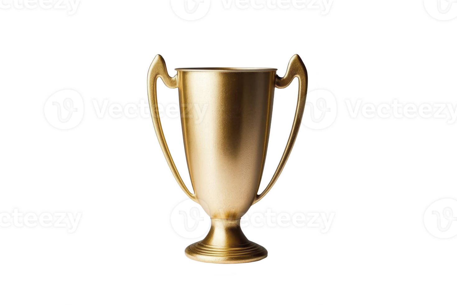 Shiny gold trophy with elegant handles symbolizes achievement and success, often awarded in competitions or events. Its metallic finish and classic design make it prestigious prize png
