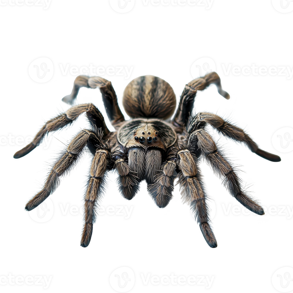 Detailed illustration of tarantula spider showcasing its hairy legs and intricate body patterns. image highlights spider natural texture and realistic appearance png