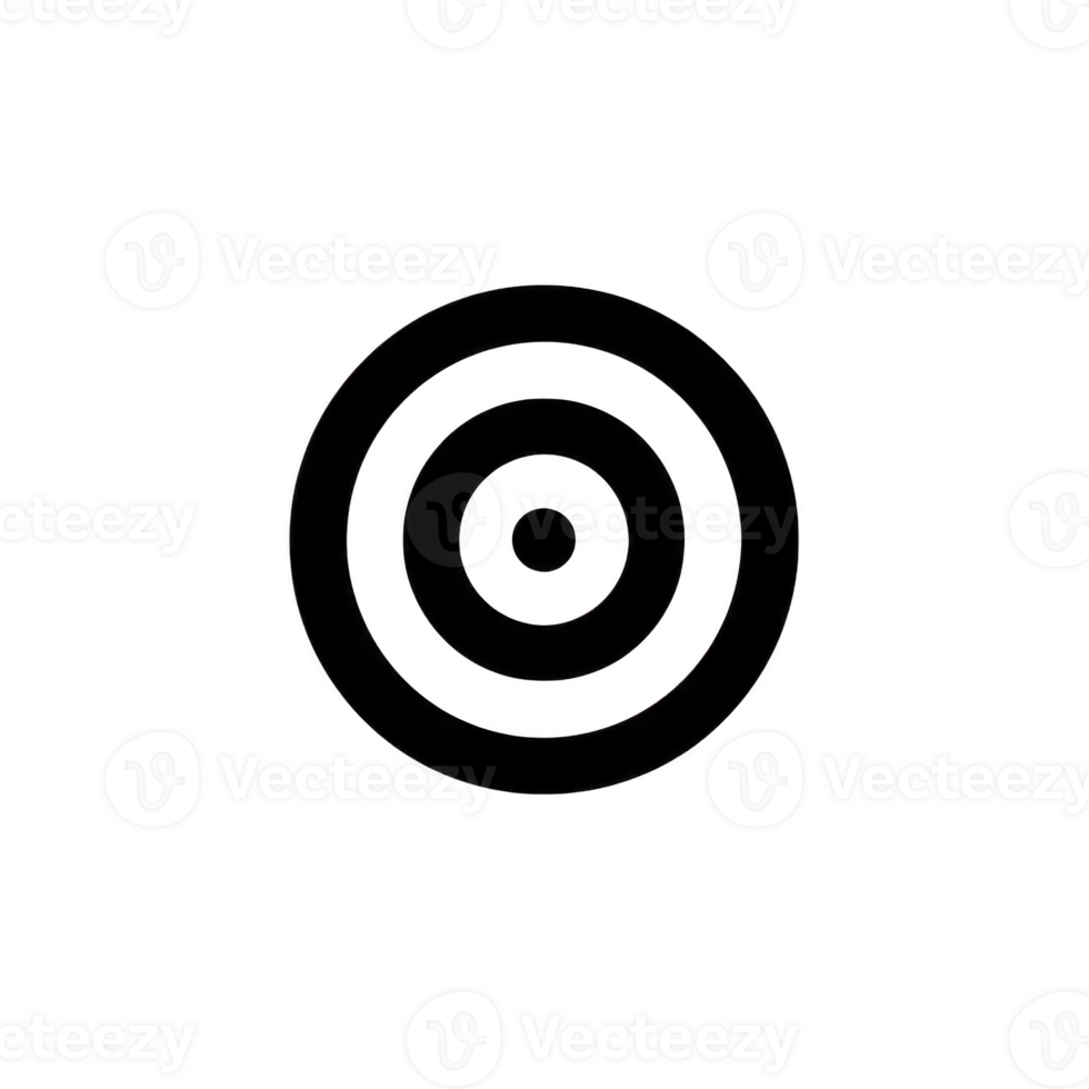 Simple black target icon with concentric circles on transparent background, often used to symbolize focus or precision png