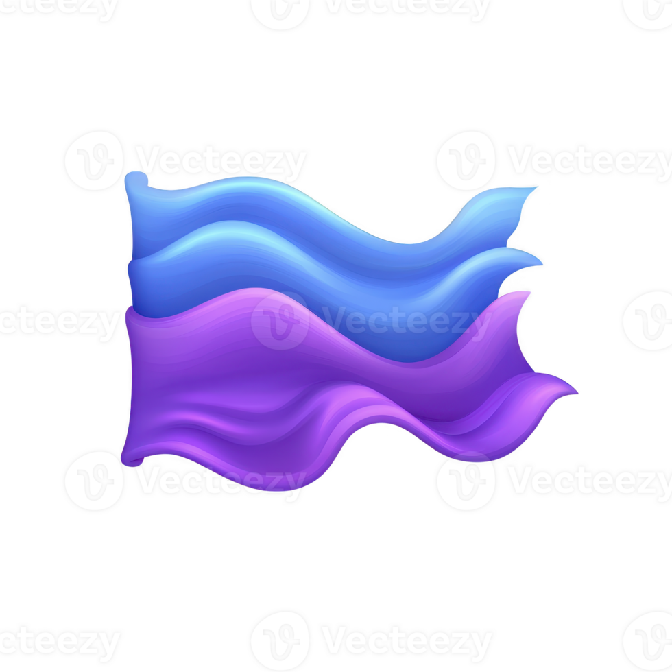 Vibrant, abstract illustration of flowing blue and purple waves, creating dynamic and fluid design. smooth, wavy lines convey sense of movement and energy png