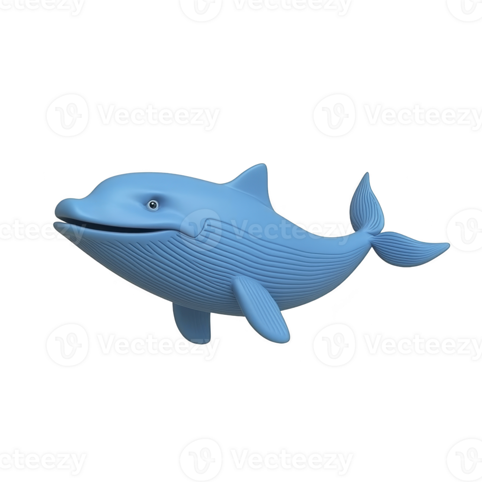 Cute, cartoon style blue whale with smiling expression and textured body, isolated on transparency background. playful design is ideal for children content or educational materials png