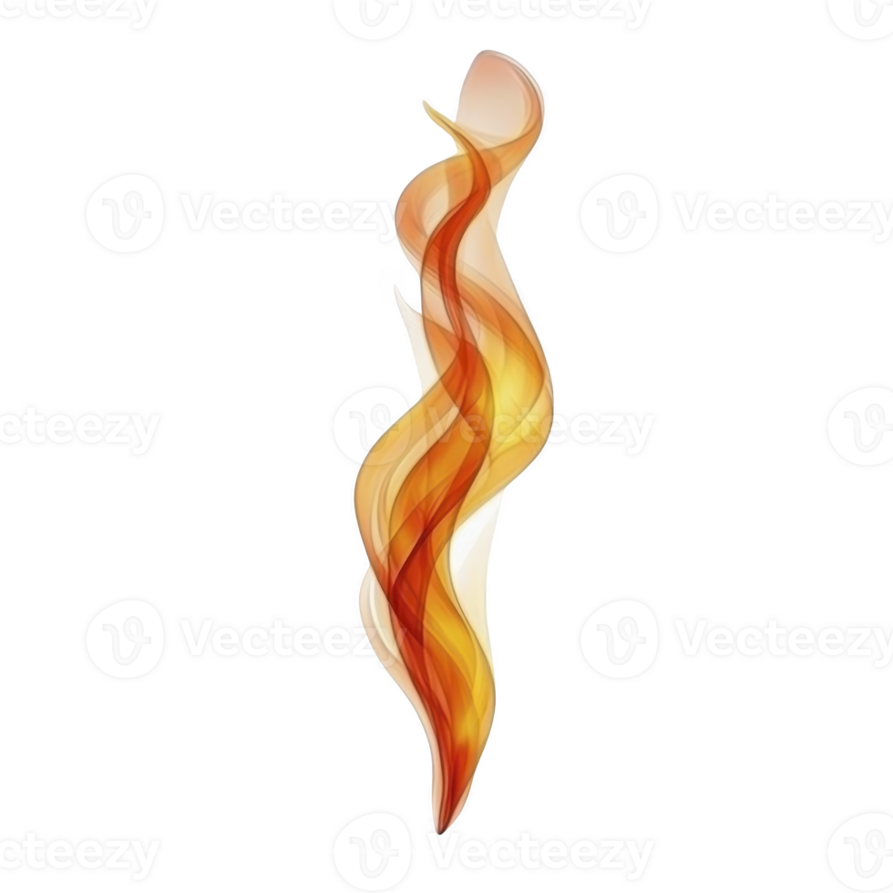 Swirling abstract flame design with vibrant orange and yellow hues creates dynamic and energetic visual. fluid shape resembles twisting flame or ribbon png
