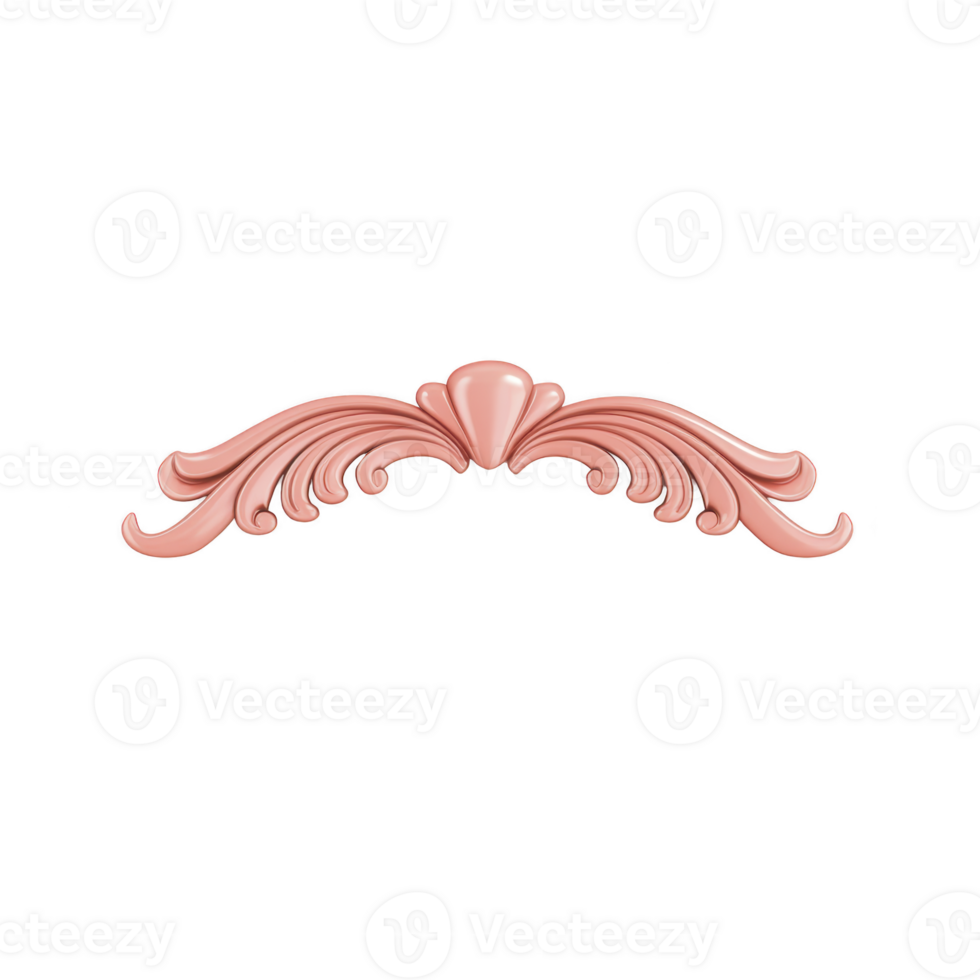 Elegant pink ornamental design with swirling patterns and central shell motif, perfect for decorative purposes png