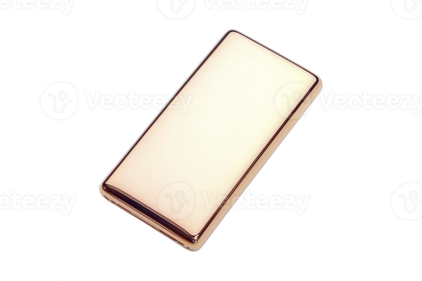 Sleek, modern gold power bank with minimalist design, perfect for on go charging. Its smooth surface and compact form make it elegant accessory for tech enthusiasts png