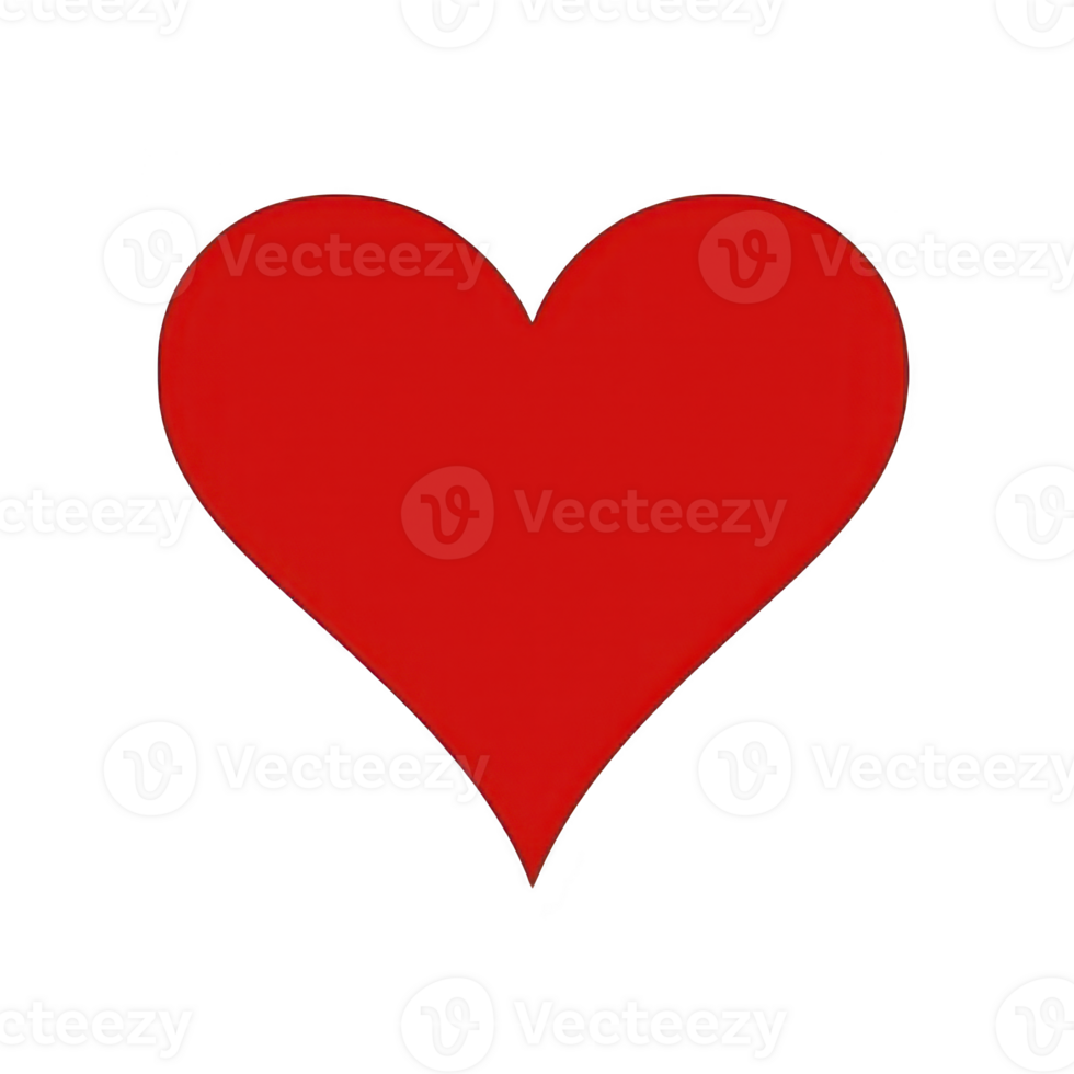 Vibrant red heart symbol on plain background, representing love and affection. simple design conveys warmth and emotion, making it ideal for romantic or heartfelt themes png