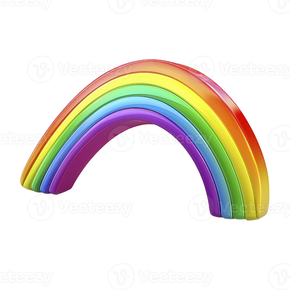 Vibrant colorful rainbow arching gracefully against transparency background symbolizing hope and diversity. spectrum includes red orange yellow green blue and purple hues png