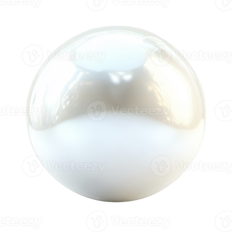 Shiny, smooth white sphere with reflective surface, resembling pearl, isolated on transparency background. sphere glossy finish creates sense of elegance and simplicity png
