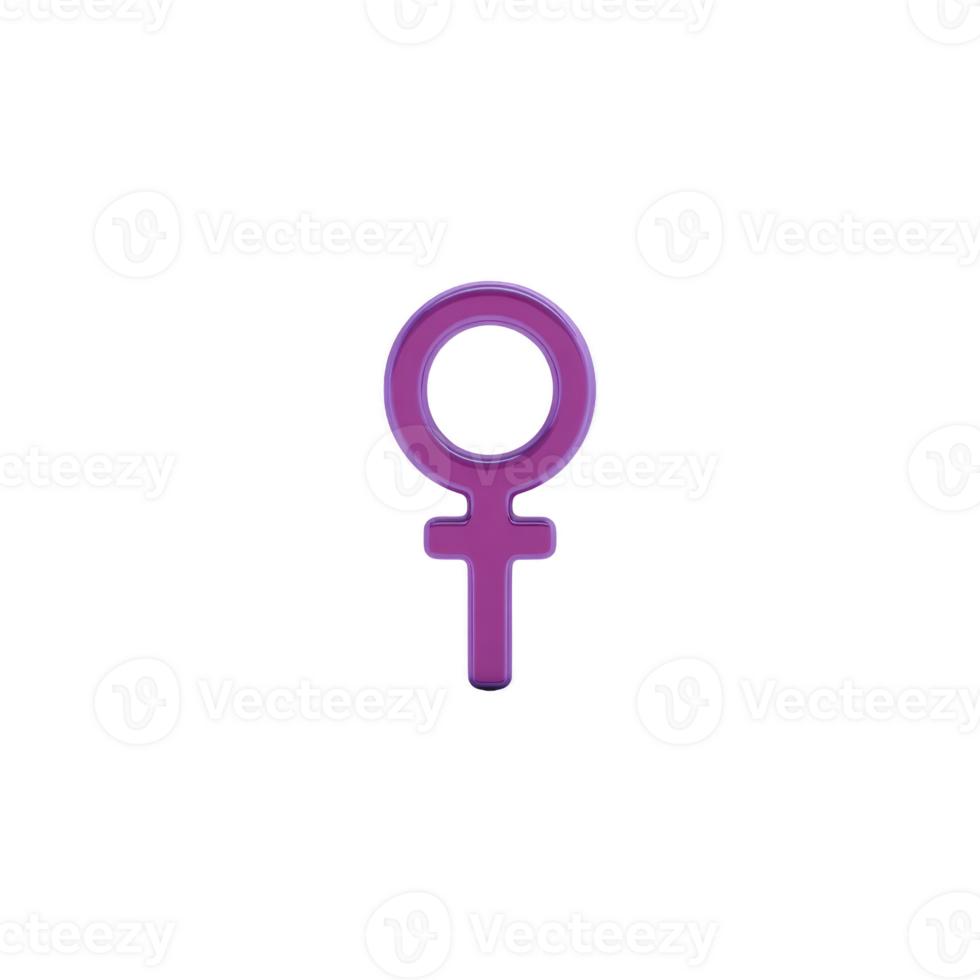Image shows purple female gender symbol on transparency background. symbol is simple and bold, representing femininity and gender identity. female gender symbol purple png
