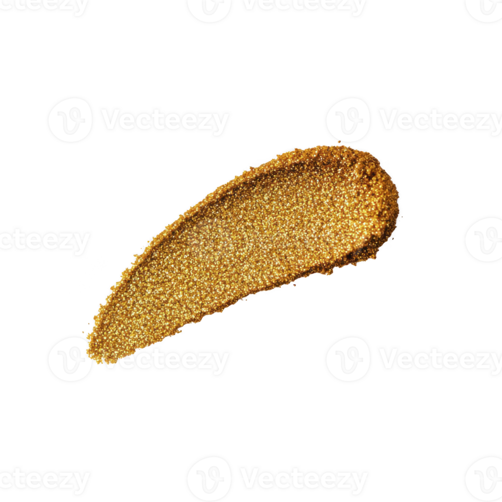 Golden glitter smear on transparency background, showcasing textured and shimmering appearance. vibrant gold color and sparkling texture create luxurious and festive feel png