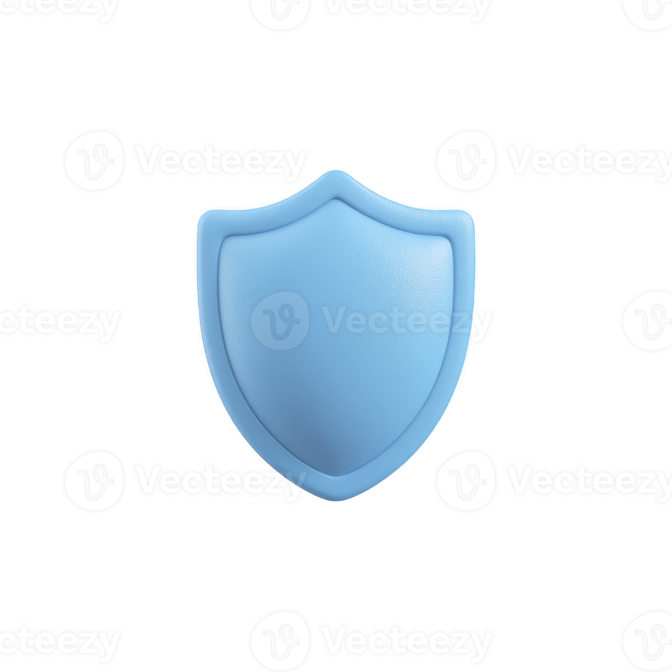 Blue shield icon with smooth, rounded design symbolizes protection and security. minimalist style and soft color convey sense of safety and trust png