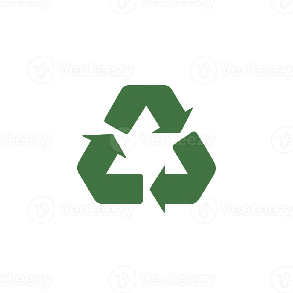 Image shows green recycling symbol with three arrows forming triangle, representing sustainability and environmental conservation png