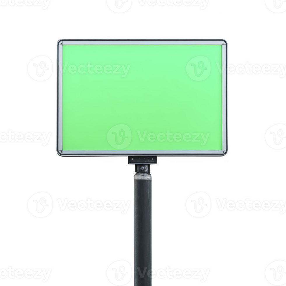 Rectangular green screen on stand is isolated on transparency background, ideal for production or photography. vibrant green color is perfect for chroma keying png