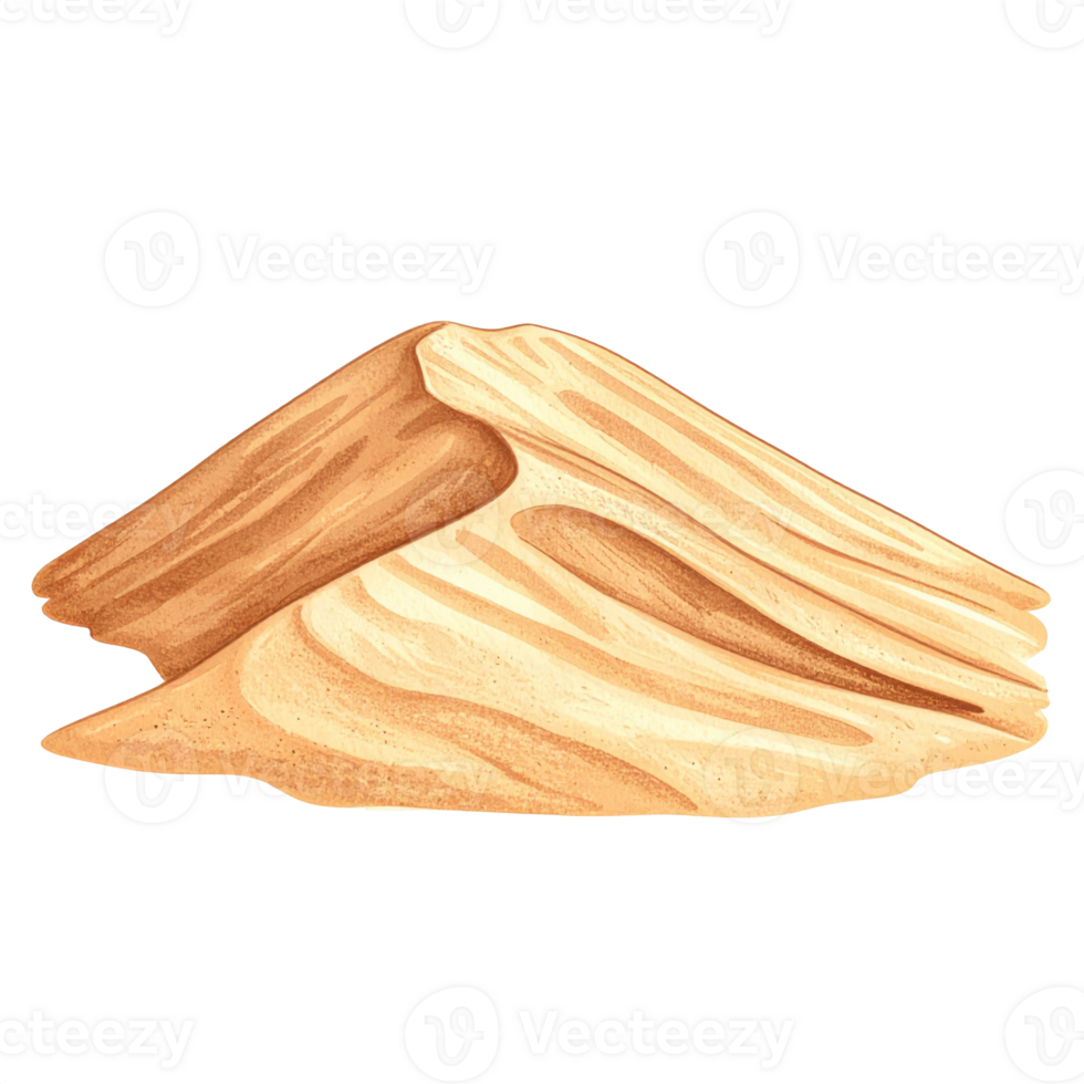 Beige Sand Dune Illustration with Ripples and Curves png