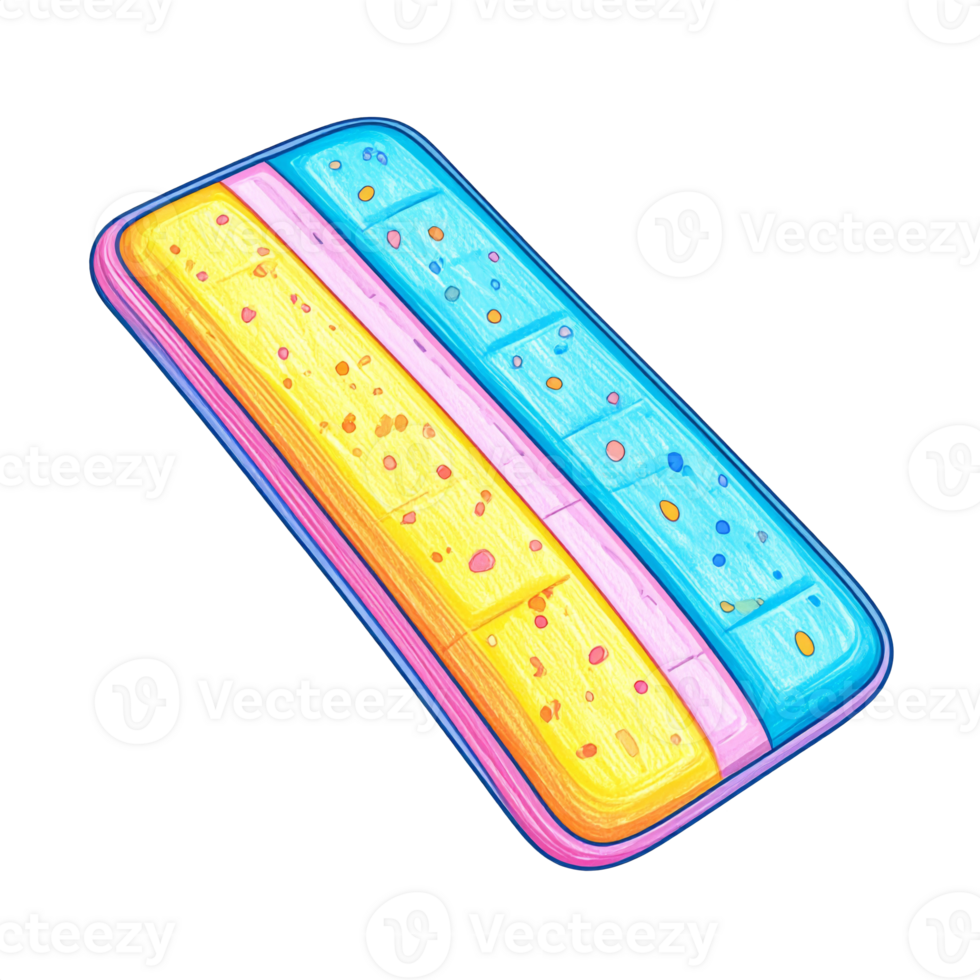 Colorful Rectangular Case Design with Pastel Glitter png