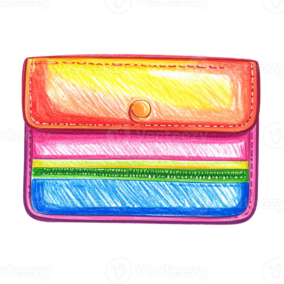 Colorful Striped Wallet Illustration png