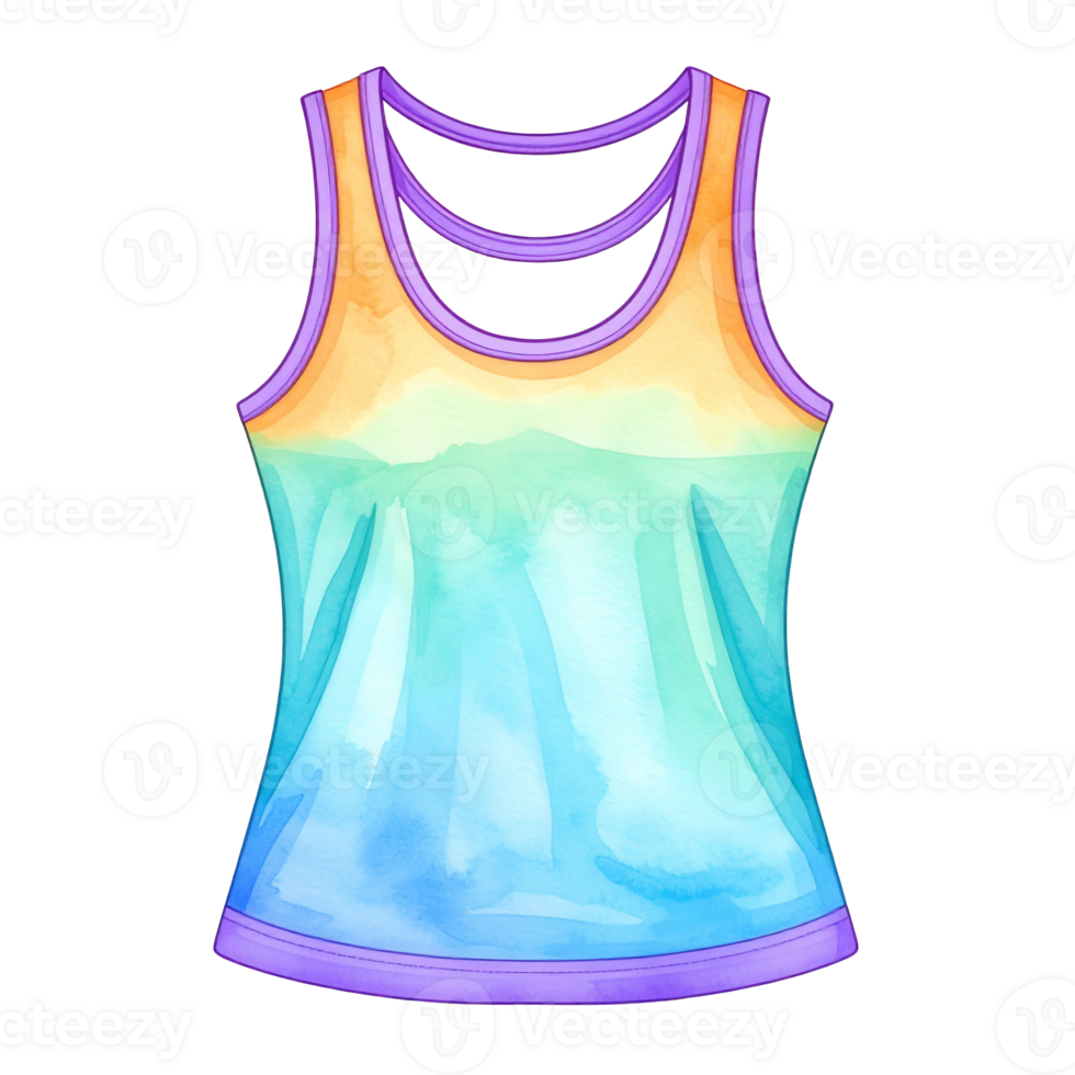 Watercolor Rainbow Ombre Tank Top Illustration png