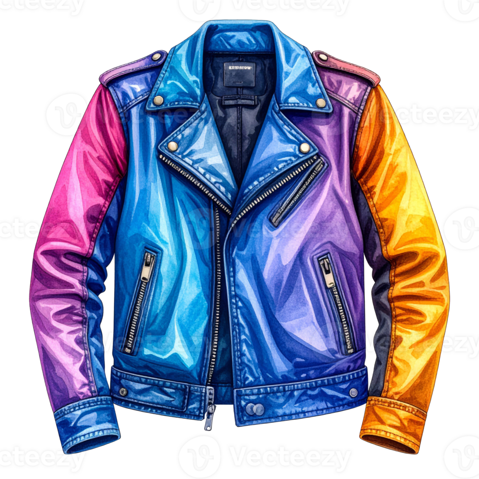 Colorful Gradient Leather Jacket Illustration png