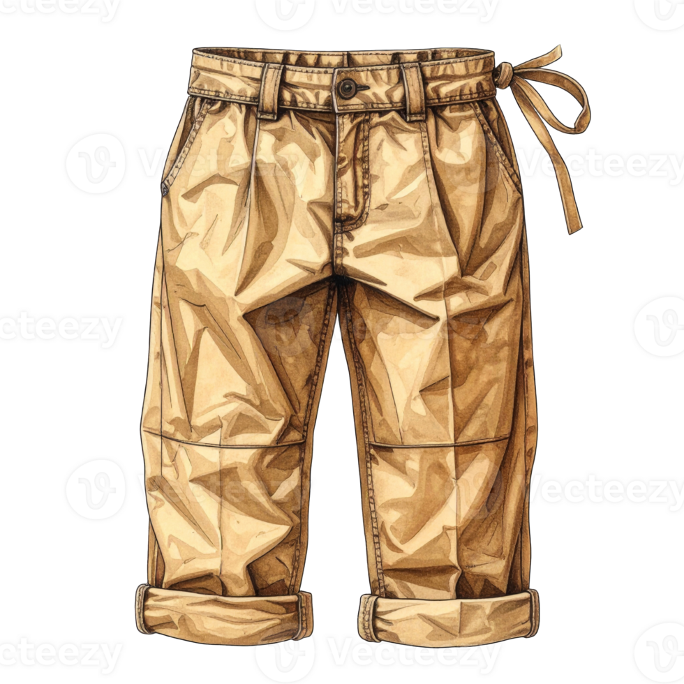 Beige Pleated Toddler Pants Illustration png