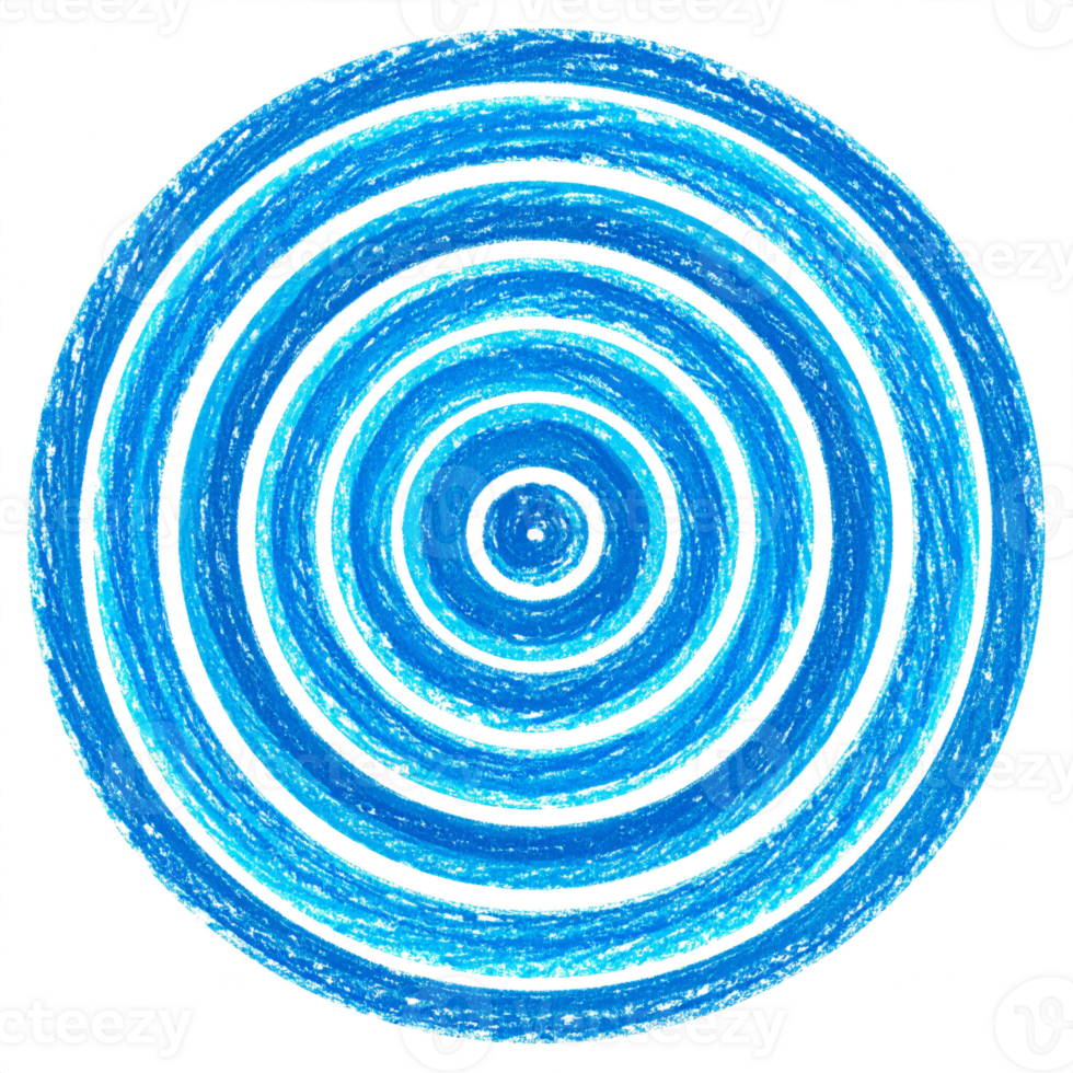 Abstract Concentric Blue Circles Pattern png