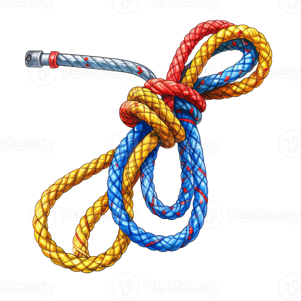 Colorful Rope Knot Illustration with Transparent Background png