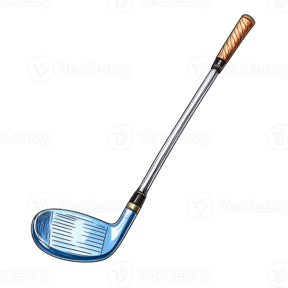 Blue Golf Club Illustration on Transparent Background png