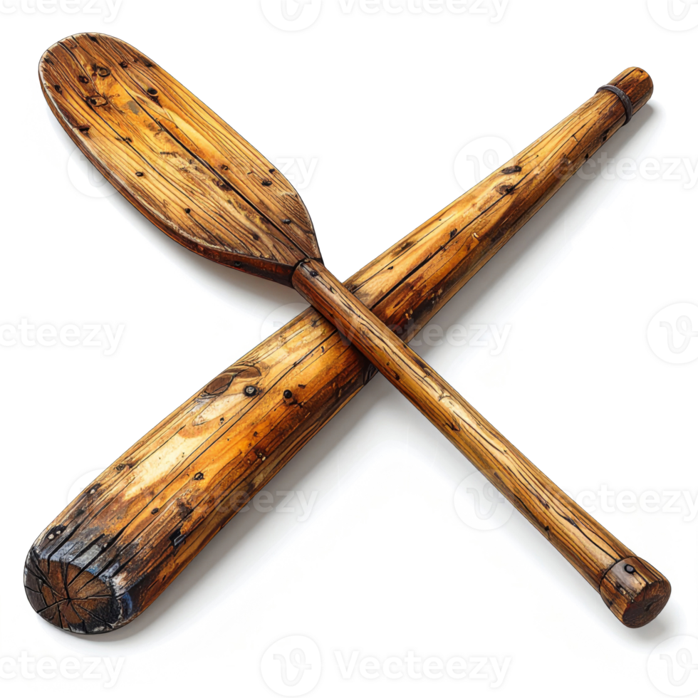 Crossed Wooden Paddles on Transparent Background png