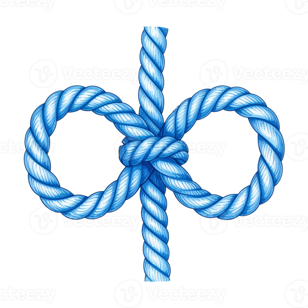 Blue Rope Knot Illustration on Transparent Background png